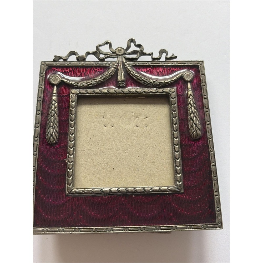 Vintage 1989 Terragrafics magenta/fuchsia Enamel‎ Square Small Picture Frame